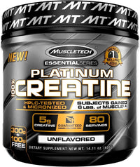 Creatina Muscletech Platinum - 400g 80 servicios (sin sabor)