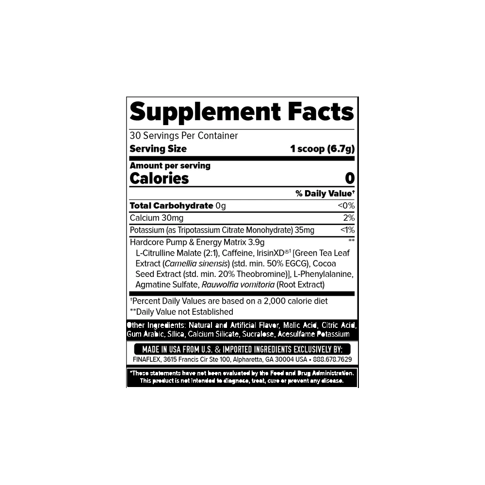 FINAFLEX STIMUL8 HARDCORE SUPER PRE-WORKOUT 30 SERVICIOS