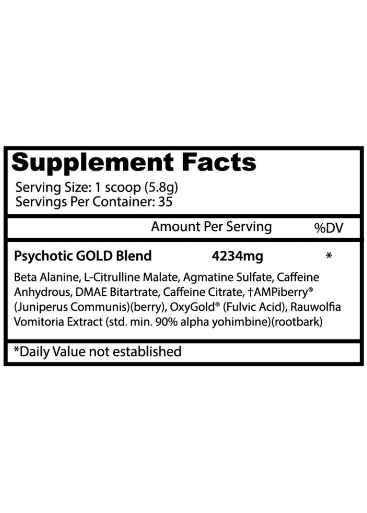 INSANE LABZ PSYCHOTIC GOLD 35 SERV
